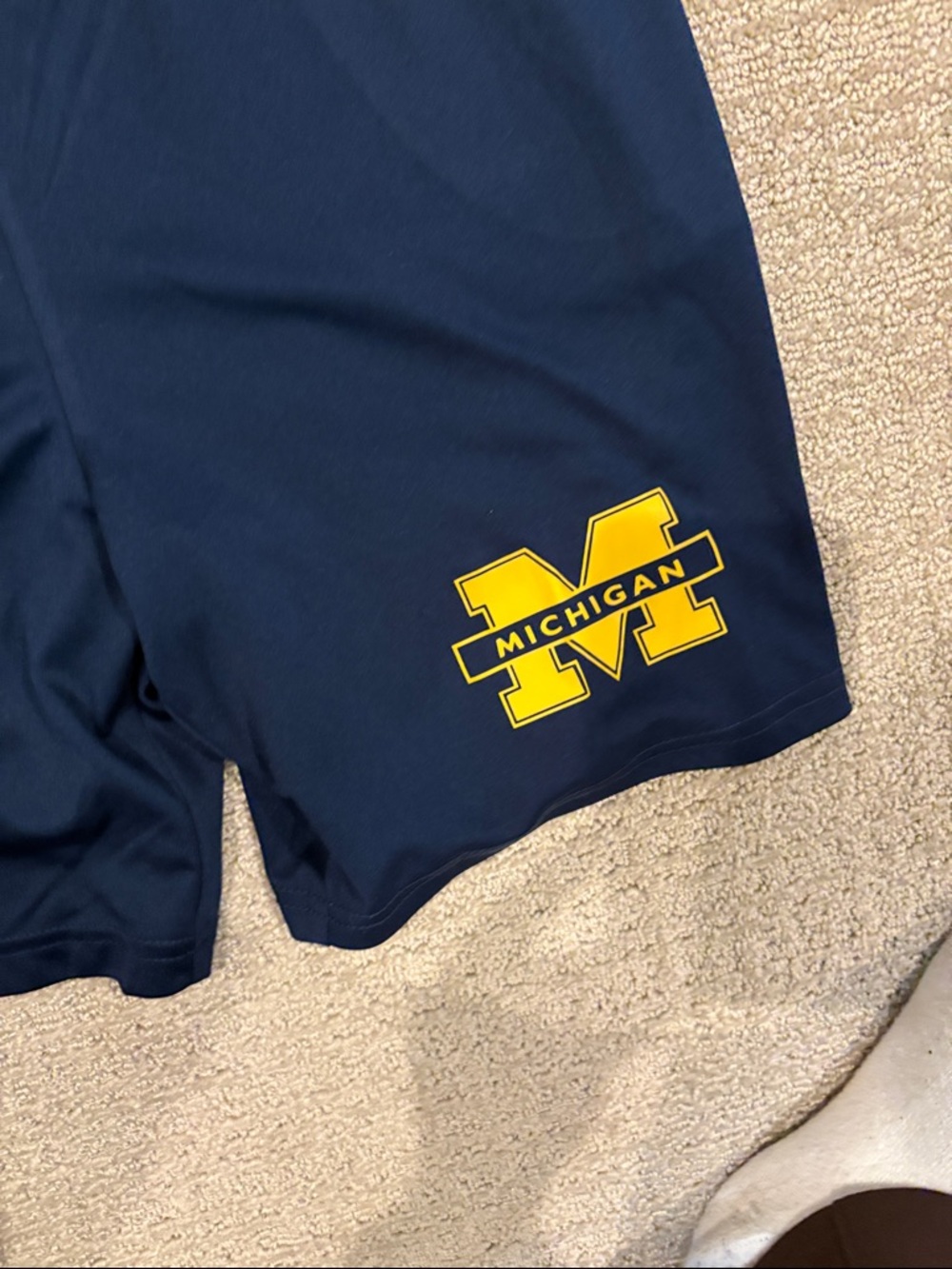 Russell Athletic Navy Shorts with Yellow Michigan M Logo - Picture 4 of 4